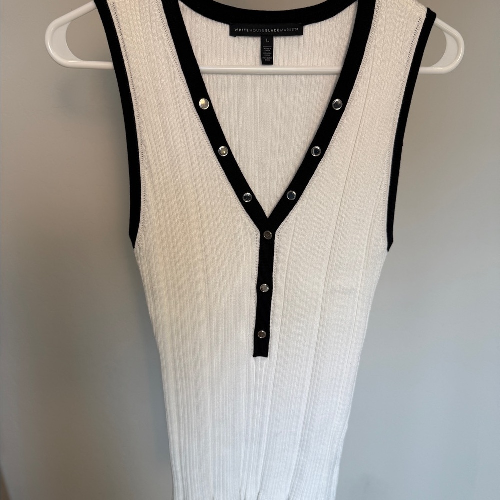 White House Black Market - White and Black Sleeveless Top